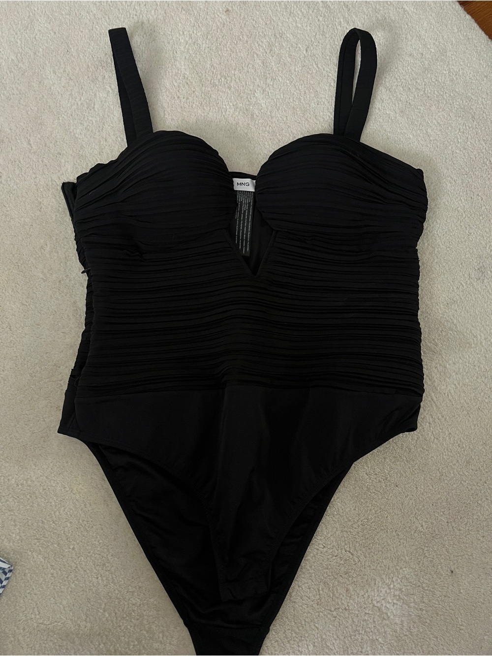 MNG Black Ruched One-Piece Swimsuit